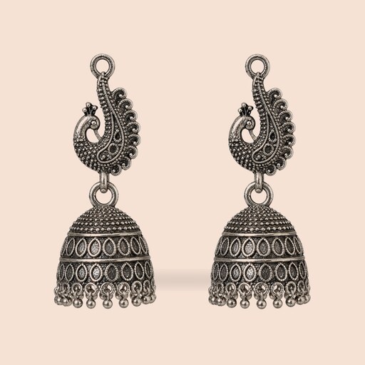 Oxidized jhumka earrings
